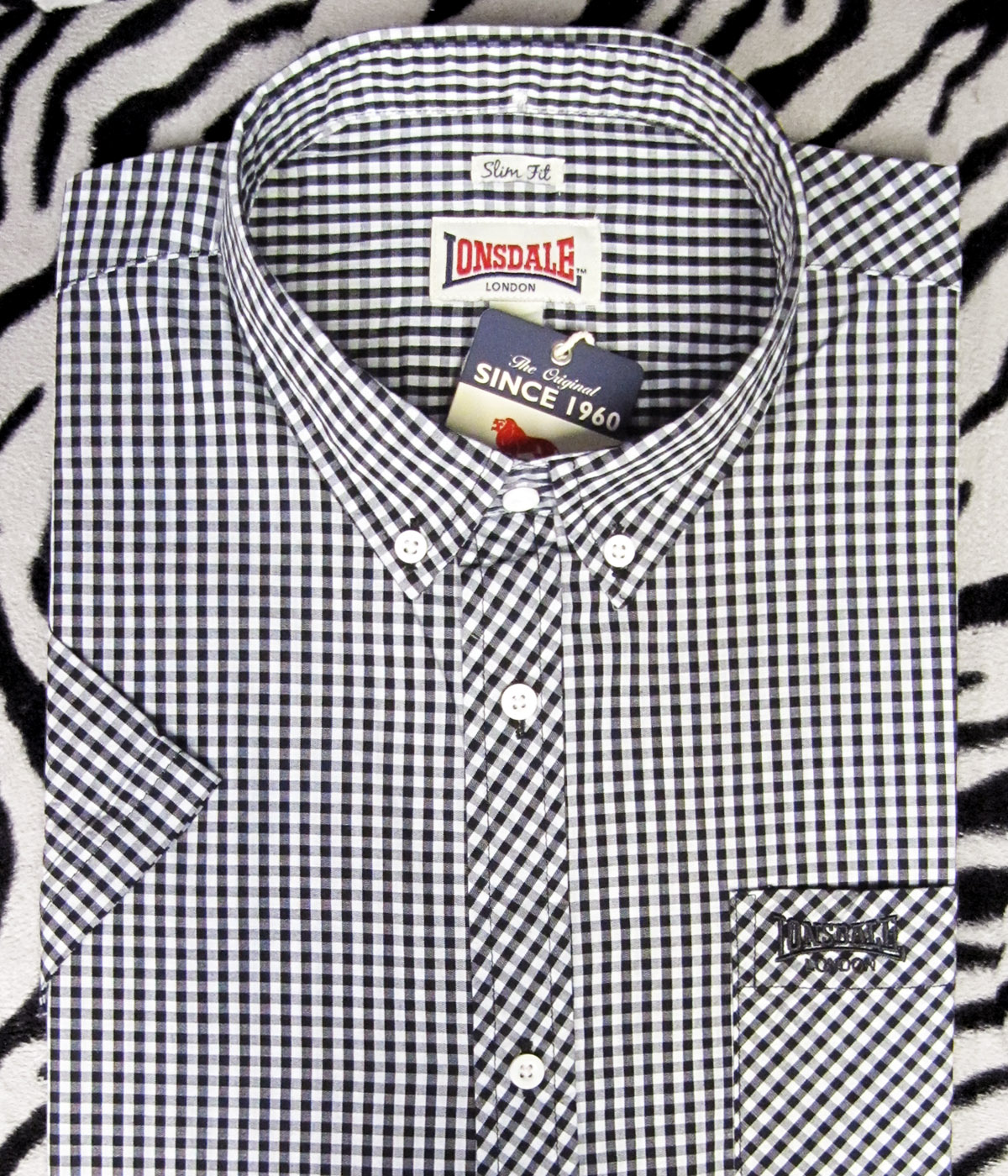 CAMISA LONSDALE BLANCO Y NEGRO